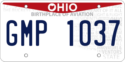 OH license plate GMP1037