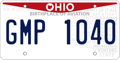 OH license plate GMP1040