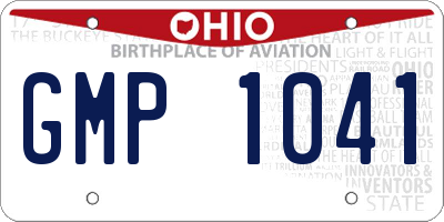 OH license plate GMP1041