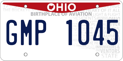OH license plate GMP1045