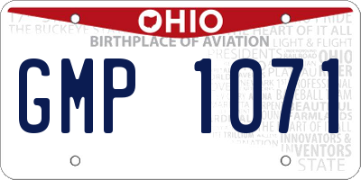 OH license plate GMP1071