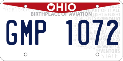OH license plate GMP1072