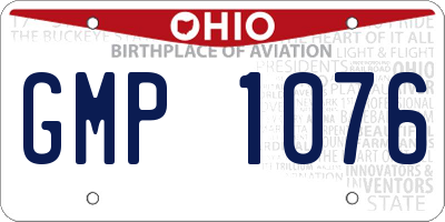 OH license plate GMP1076