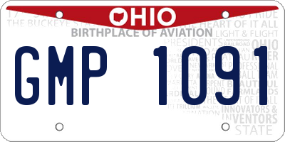 OH license plate GMP1091