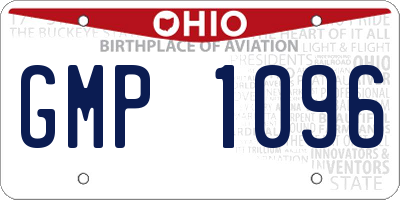 OH license plate GMP1096