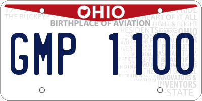OH license plate GMP1100