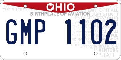 OH license plate GMP1102
