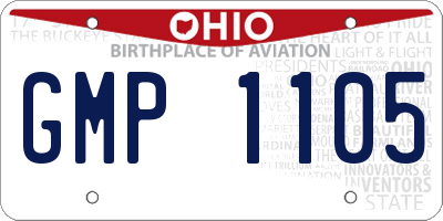 OH license plate GMP1105