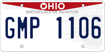 OH license plate GMP1106