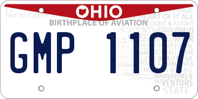 OH license plate GMP1107