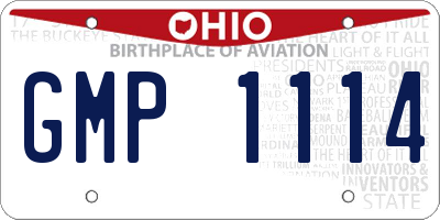 OH license plate GMP1114
