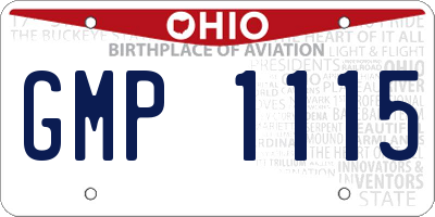 OH license plate GMP1115