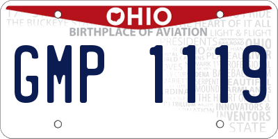 OH license plate GMP1119