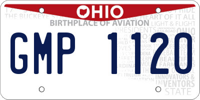 OH license plate GMP1120