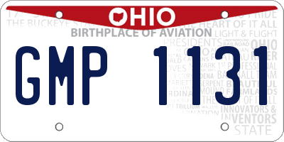 OH license plate GMP1131