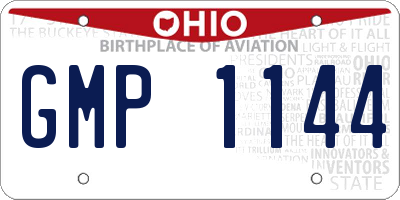 OH license plate GMP1144