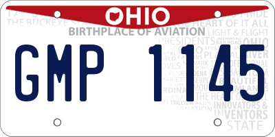 OH license plate GMP1145