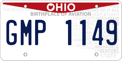 OH license plate GMP1149