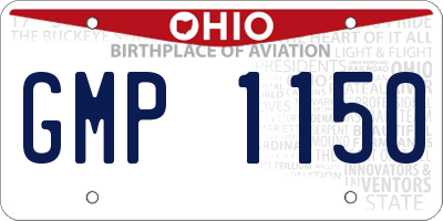 OH license plate GMP1150