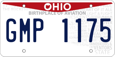 OH license plate GMP1175