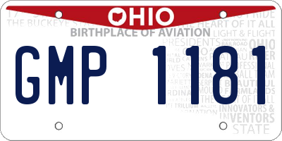 OH license plate GMP1181