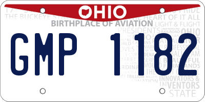 OH license plate GMP1182