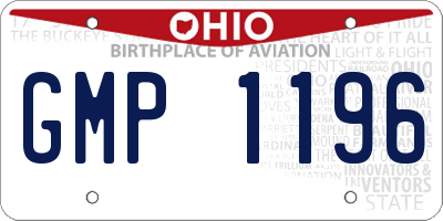 OH license plate GMP1196