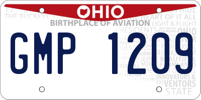 OH license plate GMP1209