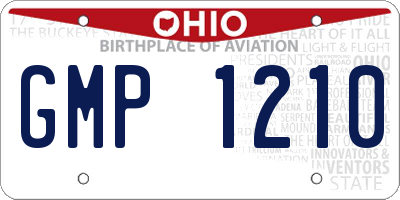 OH license plate GMP1210