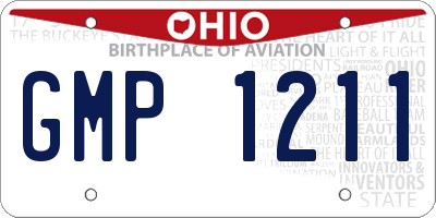 OH license plate GMP1211