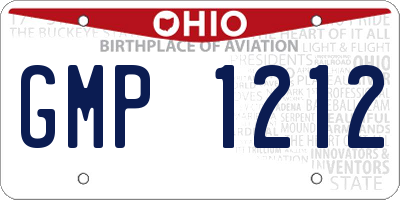 OH license plate GMP1212