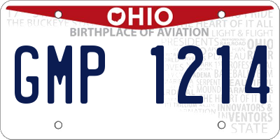 OH license plate GMP1214