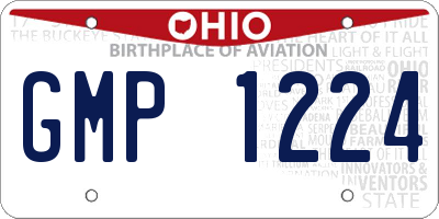 OH license plate GMP1224