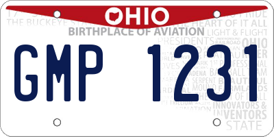OH license plate GMP1231