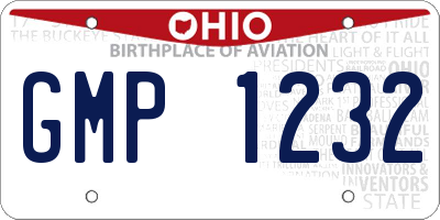 OH license plate GMP1232