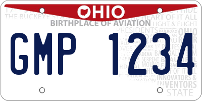 OH license plate GMP1234