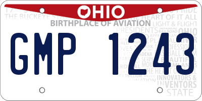OH license plate GMP1243