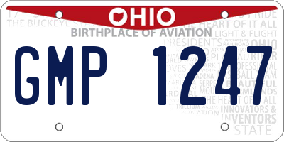 OH license plate GMP1247