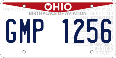 OH license plate GMP1256