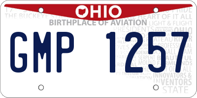 OH license plate GMP1257
