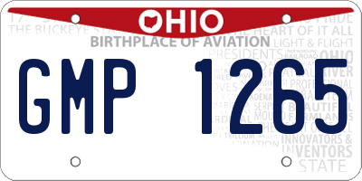 OH license plate GMP1265