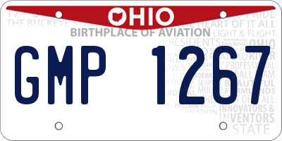 OH license plate GMP1267