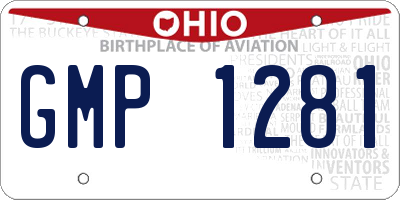 OH license plate GMP1281