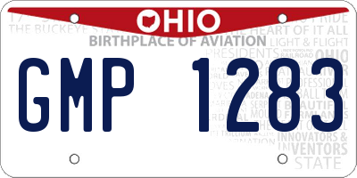 OH license plate GMP1283