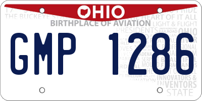 OH license plate GMP1286