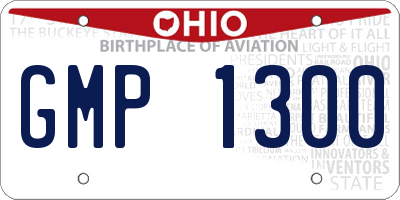 OH license plate GMP1300