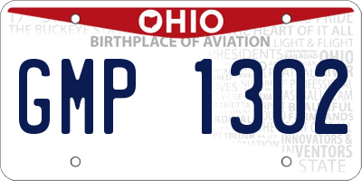 OH license plate GMP1302