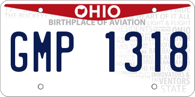 OH license plate GMP1318