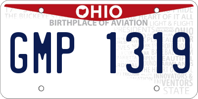 OH license plate GMP1319