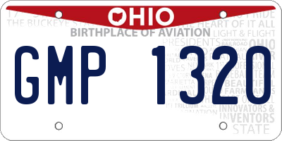 OH license plate GMP1320